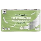 by Amazon ECO Toilettenpapier aus 100% Recycling-Fasern 3-lagig, 200 Blatt, Ohne Duft, 8 Rollen, 1er-Pack