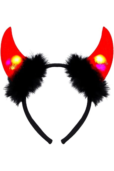 2 Cerchietti Con Corna Da Diavolo - Rosso E Nero, Per Halloween E Carnevale, Regolabili E Comodi - Foto 9