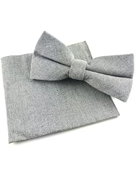 GOOD.designs Set - gebundene Fliege mit Einstecktuch aus echter Baumwolle, Accessoires für Herren-Anzug in verschiedenen...