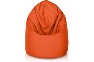 Bepouf - Pouf a Sacco Baby 55Øx95H cm 150L Poliestere Arancio Imbottito, Puffo per Sedersi Bambini - Pouf Poltrona Salotto e Camera da Letto Comodo e Lavabile - Poltrona Sacco Anallergica Impermeabile