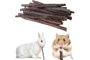EJRUP 150 g Bâtonnets de Pomme Naturelle, bâton de Dentition pour Animaux de Compagnie,Jouets à Mâcher pour Lapin, Bâtons à Mâcher pour Hamster, pour Lapin Hamster Cochon d'Inde Chinchilla