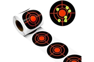 ATFLBOX 250 pièces Cibles de tir Autocollantes avec disques de tir réactifs Jaune Fluorescent Cibles en Papier de 7,6 cm pour Les Exercices de tir au Fusil, au Pistolet et au Pistolet BB Airsoft
