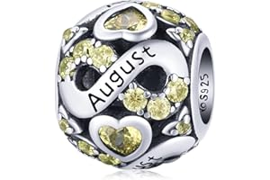 SHIYU Charm Pierres de Naissance Novembre en argent sterling 925 pour bracelet Pandora avec zircon cubique, cadeaux de bijoux d'anniversaire