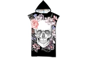 Odot Serviette Poncho de Surf, Microfibre à Séchage Rapide en Tissu Surfing Changement Robe à Capuche Poncho Plage à Langer Peignoir Natation pour Adulte Large