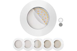 ‎SCANDINAVIAN HOME LYSEA Scandinavian home 6er Set LED Einbaustrahler Dimmbar WarmDim 230V 5,8W Warmweiß 60mm - 70mm I Badezimmer geeignet I CRI 90 580lm 3100K 68mm I Weiß-Matt mit Milchglas I LED Spot flach