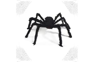 OUOQI Halloween-Spinne,Haarige Spinne,Riesenspinne,75cm Halloween Spinne Deko,Gruselige Spinnen mit großer Größe,Halloween spinne Outdoor,für Halloween Deko,Karneval,Mottoparty