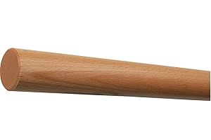 TIBU Pasamanos de pared de haya listo para montar barandilla tronco barra mango lacado Ø 42 mm con extremos mecanizados sin soporte para pasamanos Longitud: 2000 mm 200 cm 2,0 m Extremos: