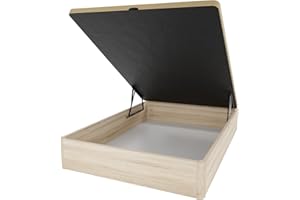 amuéblate online - Canapé Abatible de Madera Súper Reforzado con Gran Capacidad, Esquinas Redondeadas, 150 x 190, Cambria