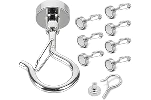OXTXO Magnetic Hooks with Snap,26.5 lb+ Strong Magnets,Heavy Duty Q Hooks for Cars,Cruise,Garage Doors,BBQ Grill,Refrigerators