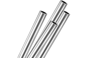 M METERXITY 4-Pack 300mm 304 Stainless Steel Tube, 2mm OD 0.5mm Wall Thickness Seamless Stainless Steel Tubing for Construction/Machining/DIY Crafting, Metal Straight Pipe [0.08x0.02x11.8IN]