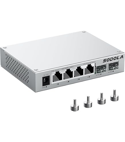 SODOLA 8-Port Unmanaged 2.5G Switch,8 x 2.5GBASE-T Ports,1X10G SFP ,100Gbps Switching Capacity, Fanless, Metal,Plug & Play 2.5Gb Network Switch : Buy Online at Best Price in KSA - Souq is now
