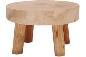 ZUNISHAONE Tabouret en bois pour plants – Support végétal décoratif en bois massif, design rond élégant, finition naturelle, base stable | Idéal pour intérieur, salon, chambre, table de chevet ou coin lecture