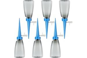 JOYART Plant Waterer with 500ml Bottles 6Pcs Set, Automatic Plant Watering Devices, Self Watering System, Dripper Spike with Slow Release Control Valve Switch for Indoor Outdoor Plants Blue
