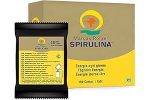 MARCUS ROHRER Spirulina Integratore Alimentare Completo Adatto Ai Vegani, Bustine Di Ricarica (180 Compresse), color Standard