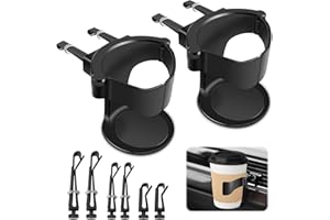 GENOSSEN Porte Gobelet Voiture, 2 Pièces Porte gobelet de Ventilation de Voiture, Porte-gobelet de Voiture Réglable pour Grille d'Aération de Voitures, Camions, Camping-Cars