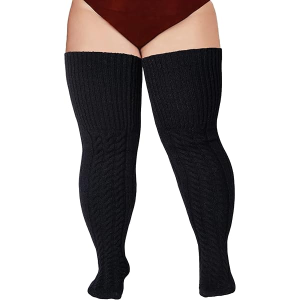 2 Paia Di Calze Lunghe Donna Sopra Il Ginocchio – Con Fiocco E Fascia Antiscivolo In Silicone, Bianco E Nero, Extra Morbide E Resistenti