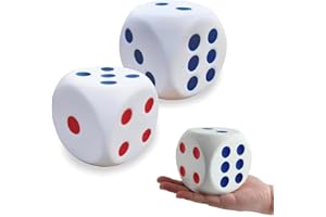 TUBAWD 2 Pcs Large Foam Dice - Giant Fidget Toy for Stress Relief and Math Games, Ideal for Christmas Parties
