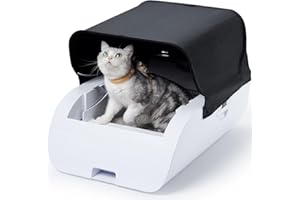 Bamboosang Arenero Gatos Autolimpiable: Gran Arenero Autolimpiable para Gatos con Protección de Seguridad Eliminación de Olores Inodoro para Gatos Inteligente con Alfombrilla para Múltiples Gatos