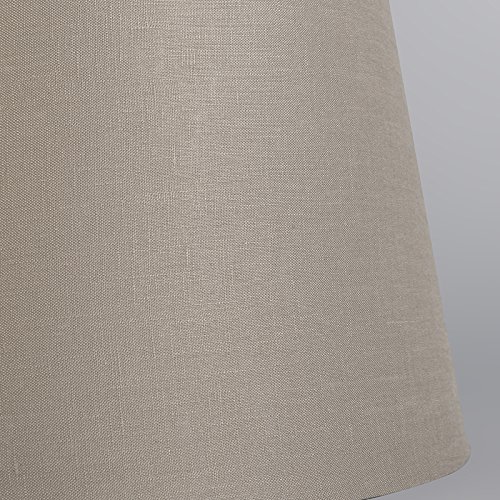 QAZQA Leinen Lampenschirm 35cm rund DS E27 leinen taupe , Rund konisch Schirm Pendelleuchte, Schirm Stehleuchte, - 6