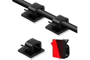 CHICQUENCH Attache Cable Adhesif,Clips Cable,Cable Management,Organisateur De Cable,Organisateur Cable,Clips Cable Adhesif,Organisation Bureau,50 Pièces Attache Cable Mural,Support Cable,Support Cable Bureau
