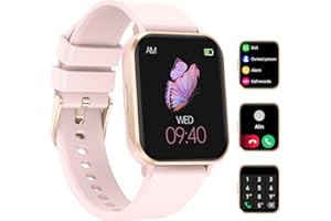 LIGE Montre Connectée Femme avec Appel Bluetooth, 1.83'' Montre Intelligent Sport Podometre avec Moniteur de Sommeil/Fréquence Cardiaque/SpO2, IP68 Étanche Smartwatch Montre Bracelet Android iOS, Rose