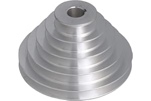 CNBTR Riemenscheibe, 22 mm Bohrung, 54 mm – 150 mm Außendurchmesser, 5 Schlitze, Typ A, V-förmig, 5 Stufen, Riemenscheibe, 12,7 mm Gurtbreite, silber