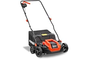Scarificateur électrique FUXTEC, aérateur de gazon avec 1300 watts de puissance, largeur de travail 32 cm et réglages de profondeur de -12 à +10 mm, bac de ramassage 40 L