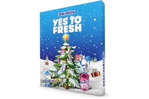 ‎MENTOS Mentos Adventskalender 2025, 24 Türchen, Mix aus Kaubonbons und Kaugummi, Süßigkeiten Weihnachts-Kalender, geeignet für Kinder und Erwachsene, 1x 451g