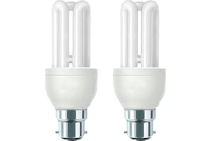 LevoLutz 11W Energy Saving Light Bulbs Bayonet B22 Warm White 2700K, Compact Fluorescent Sticks CFL, Pack of 2