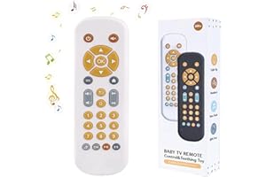 JoyJoyful Jouet Telecommande TV Enfant Bebe 1 an, 3 Langues Jeux Educatif Cadeau Fille 1 an pour Français/Espagnol/Anglais, Jouets Musicaux, Jouets d'apprentissage Précoce Einstein (Blanc)