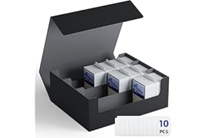 ZLCA Trading karten aufbewahrungsbox für TCG Karten, Triple MTG Card Deck Box hält 1800+ Karten, PU Leder Magnetverschluss Card Deckbox für Magic Commander Yugioh Sports Cards(Black)