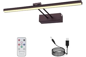 FUNCHDAY Picture Light,20" Battery Picture Light for Wall,5000mAh Wireless Remote Painting Light with Timer and Dimmable,Metal Art Light for Display,Artwork,Portrait.