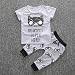 Decorie Newborn Baby Boys Girls Lovely Cat T-shirt Tops + Trousers Outfit 1 Set (12-24 Months, Grey)