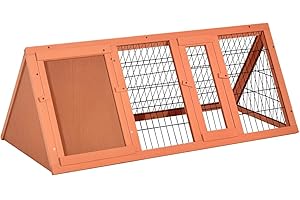 PawHut Gabbia per Conigli e Animali Domestici in Legno di Abete 118 x 50 x 45cm