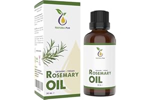 NATURA PUR Olejek Rozmarynowy BIO 30ml - 100% naturalny olejek eteryczny, wegański - Rosemary Oil (Rosmarinus Officinalis) na dobry sen, przeciw trądzikowi, jako zapach do pomieszczeń