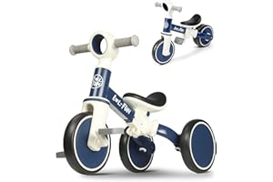 LOL-FUN Kids Tricycle Age 1-3 Year Old, Toddler Balance Bike for 2 Years Old, 4 in 1 Kids Trike for Boys Girls Gift Present, 3 Wheel Baby Bicycle with Removable Pedal