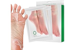 Lanboo Foot Peel Mask - 2 Pairs - Repair Heels & Removes Dry Dead Skin for Soft Baby Feet, Feet Hard Skin Remover, Get Soft Touch Smooth Feet in 2 Week, for Men & Women (Olive)