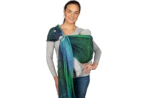 Hoppediz Ring-Sling, Fascia porta bebè per neonati e bambini con due anelli in alluminio, 0-36 mesi, 3-20 kg, Grenada nero