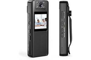 BOBLOV A22 Mini Körperkamera, 32GB 1080P HD Kleine Körperkamera mit OLED-Bildschirm, tragbare Mini-Kamera mit 180 Grad drehbarem Objektiv, unterstützt 4 Stunden Aufnahme für Meeting/Reisen