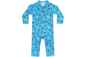 weVSwe Baby Toddler Boy Swimsuit UPF 50+ Sun Protection Rash Guard Swimwear with Crotch Zipper 0-3 Years