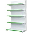 Lukia Slotted Channel Rack Adjustable Iron Rack for Kitchen, Supermarket, Shops and Book Shelf (Wall Rack 6 FEET X 4 FEET) 5 Shelves
