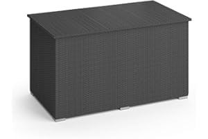 OK-LIVING Oskar XXL Rattan sintetico Box per cuscini 950L Box per copripanche Antracite Box giardino Baule per giardino