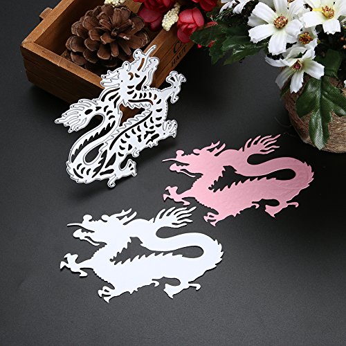 Amazingdeal365 Dragon Metall Form Schablonen Schneiden DIY Dekor Sammelalbum Karten Buchzeichen Lesezeichen als Geschenk für Freunde Geburtstag Kinder,Kindergarten Hobby Schule Handarbeit Unterricht usw. Ein tolles Geschenk! - 3