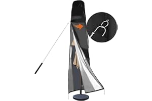 DOCEPERT Garden Parasol Covers Waterproof for 2.5 m/3.6 m Market Umbrella, Garden Umbrella, 420D Patio Umbrella Cover With Sturdy Waterproof Zipper,Top Vent,Hook Rod,Outdoor Umbrella Cover(205 X 25 X 60 cm)
