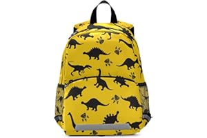 MNSRUU ISAOA - Mochila infantil con riendas para niños, diseño de dinosaurios, color amarillo, mochila para guardería, bolsa de viaje con clip para el pecho