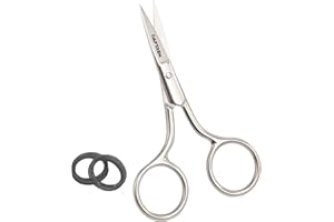 AFTREN Forbici professionali da toelettatura per la cura della persona Depilazione del viso e orecchio naso Sopracciglia Taglio Forbici da uomo con punta dritta fine in acciaio inossidabile (Argento)