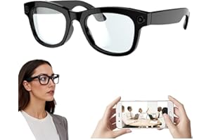 HDASPIJH AI Smart Glasses, with HD 500W Pixels Camera & Speakers, Voice Control, Music Playback, App Compatibility, Real-time Translation, WiFi Transmission, for Travel, Music, Calls,B