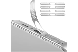GIOPUEY Mesh Staubdichter Aufkleber für iPhone 17 Pro, 4 Stück Integrierter Schutzlautsprecher und Ladeanschluss,Anti Dust - Silver