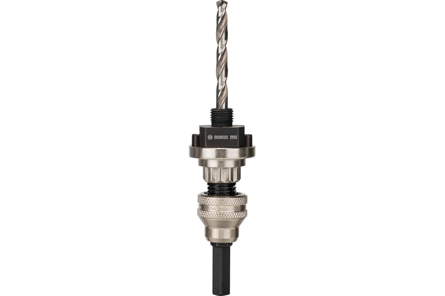 Bosch 1x PRO Q-Lock Arbor with Hexagon Socket for Hole Saw Quick Change System (for Metal pipes and profiles, Plastics, 215 x 107 mm, Professional Accessory Rotary Drill/Drivers)