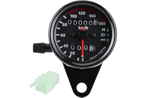 EVGATSAUTO Motorrad Kilometerzähler, 1 Stück Universal Motorrad Kilometerzähler Tachometeranzeige Dual Digital Display(Schwarz)